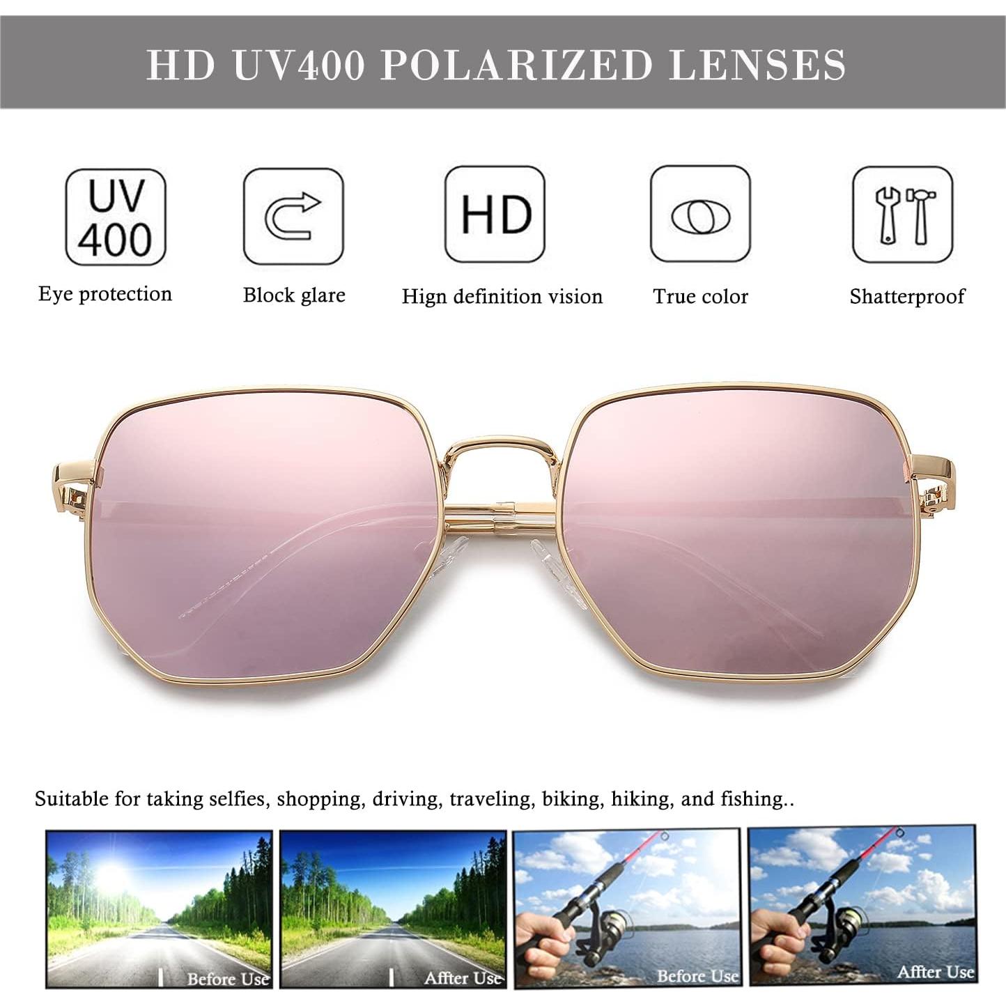 Gafas de sol polarizadas HJSTES hexagonales UV400 unisex