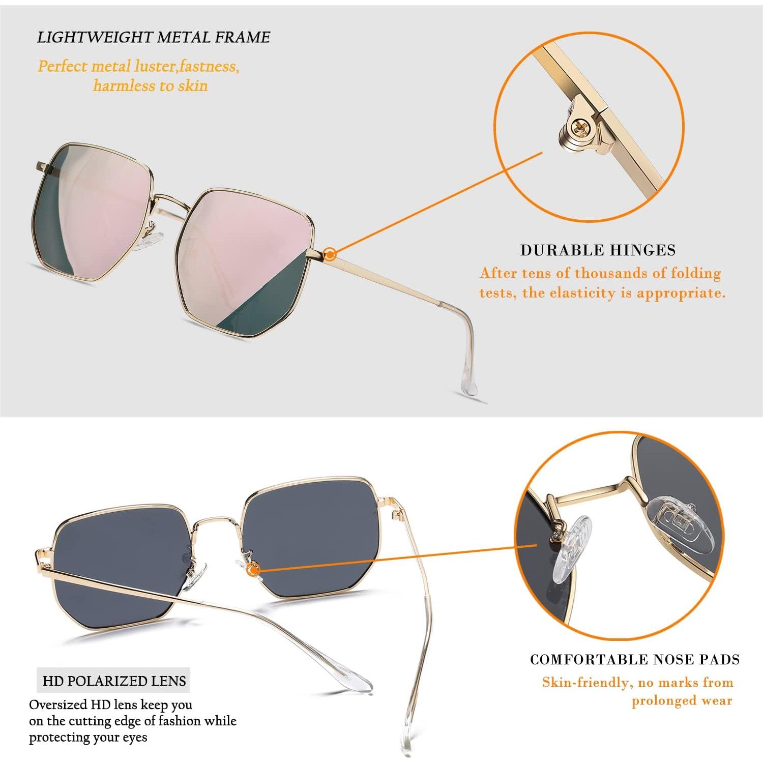 Gafas de sol polarizadas HJSTES hexagonales UV400 unisex