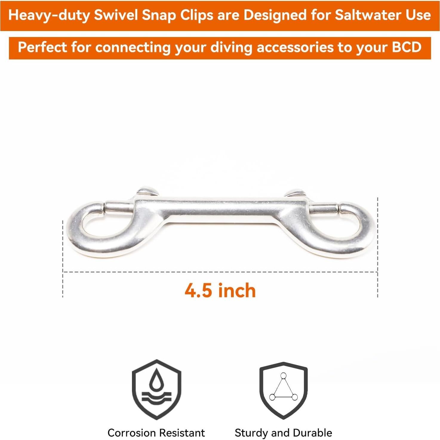 Gancho de Ojo Giratorio ORCATORCH Acero Inoxidable 6.99cm