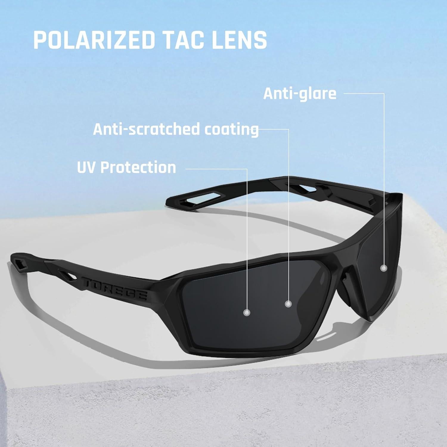 Gafas de sol deportivas polarizadas TOREGE para hombres y mujeres
