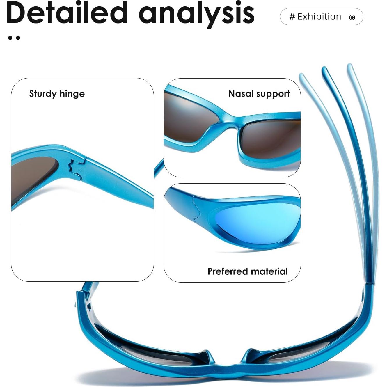 Gafas de Sol Polarizadas KIMORN Envolventes Azul UV400