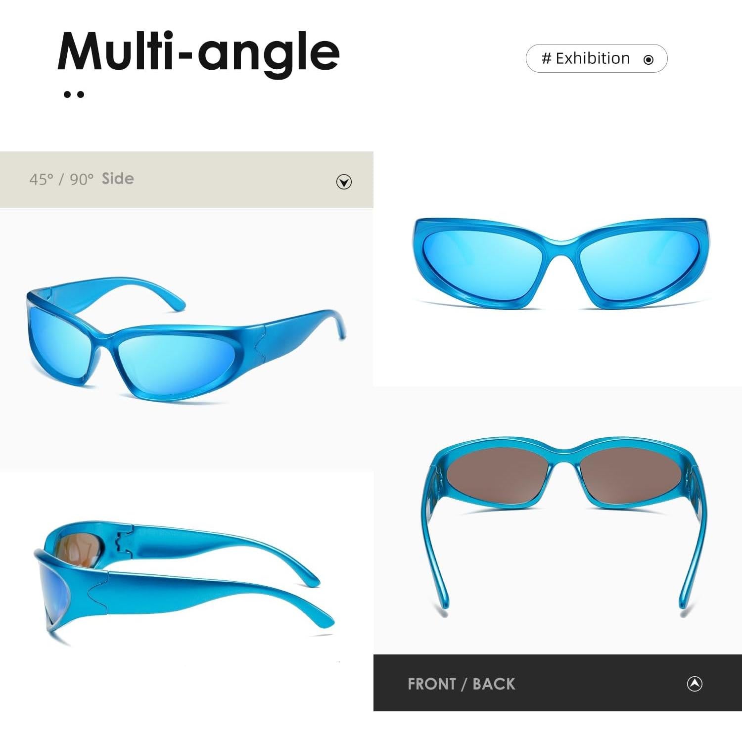 Gafas de Sol Polarizadas KIMORN Envolventes Azul UV400