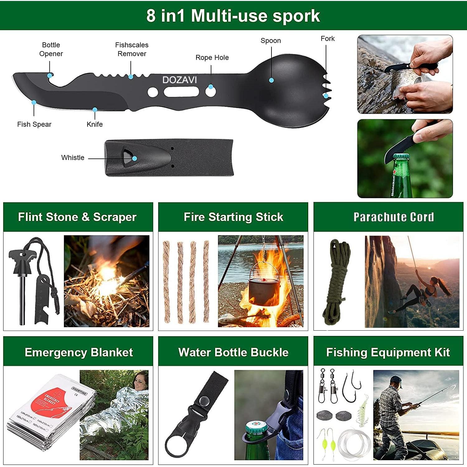 Kit de Supervivencia DOZAVI 142 Piezas para Emergencias