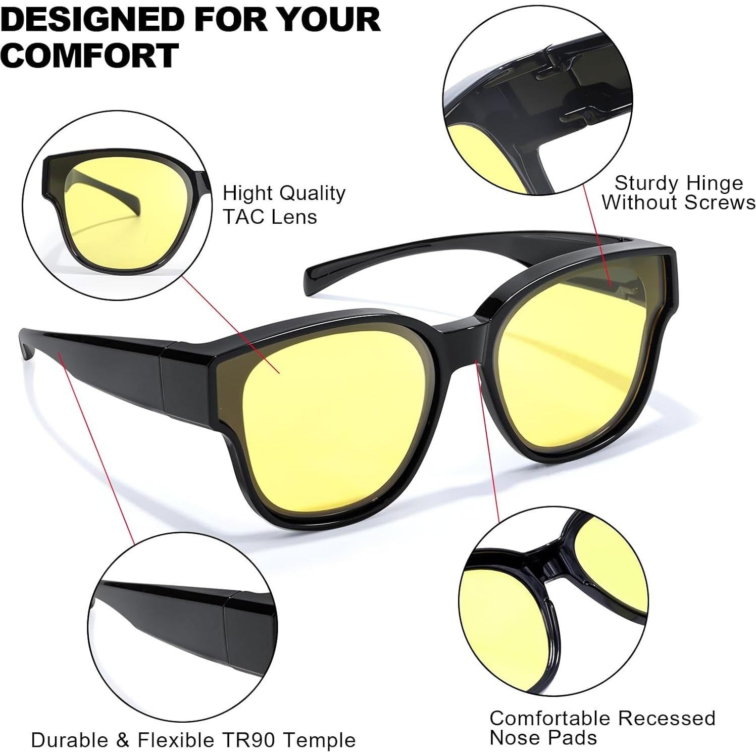 Gafas de Conducción Nocturna Polarizadas Trysee C01 Negro