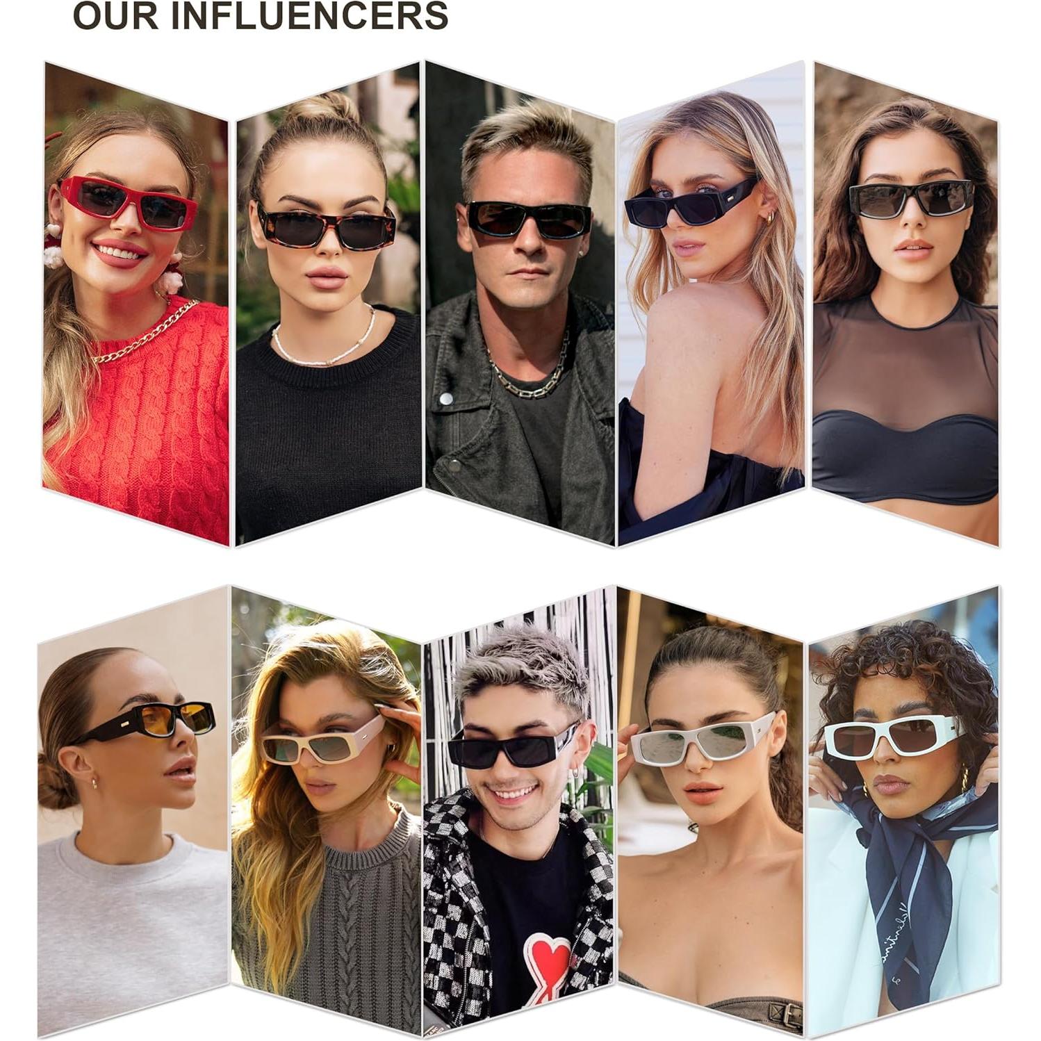 Gafas de sol polarizadas SOJOS Trendy Y2K para hombres y mujeres