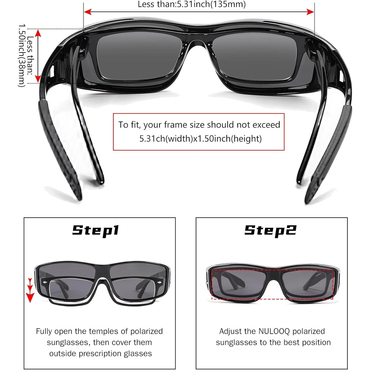 Gafas de sol polarizadas NULOOQ para usar sobre gafas recetadas