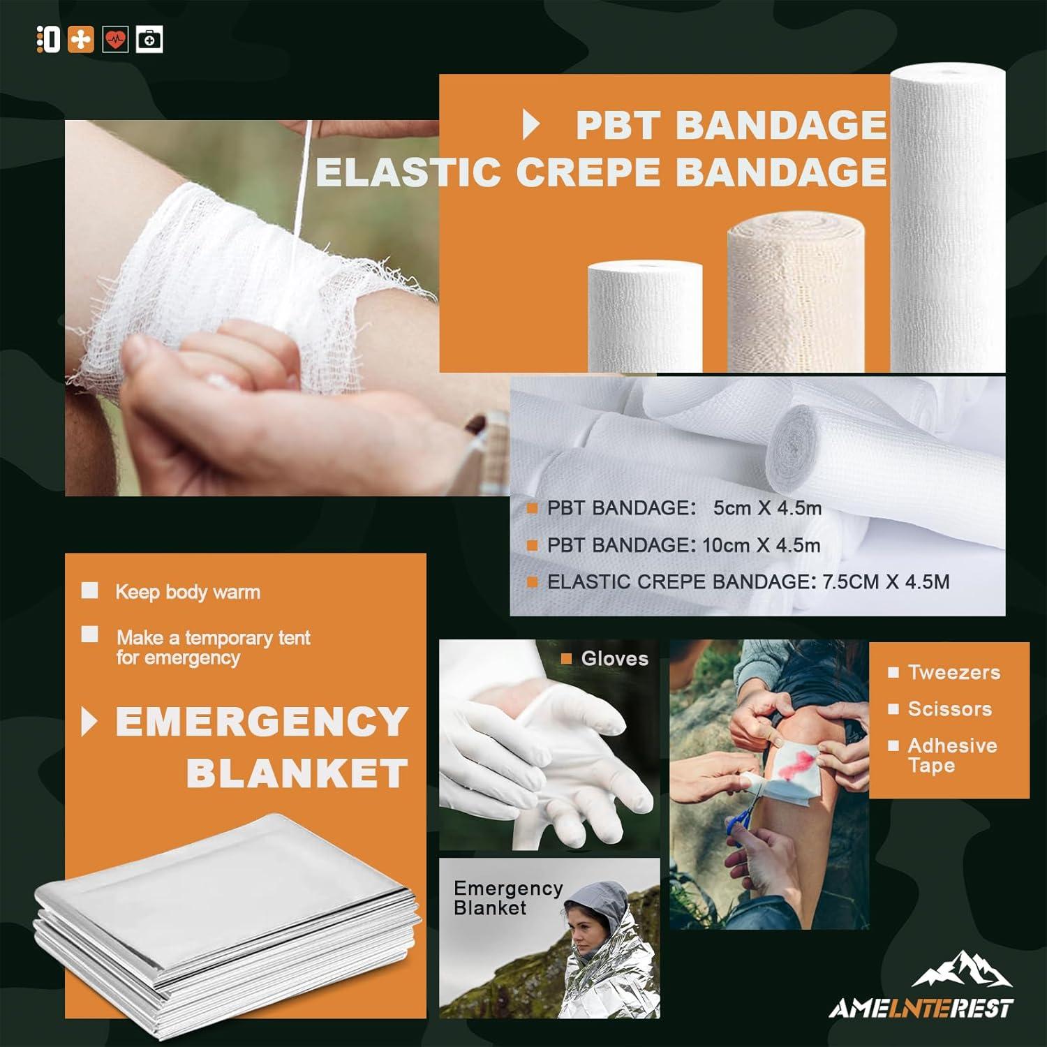 Kit de Supervivencia 174 Piezas AmeInterest para Camping