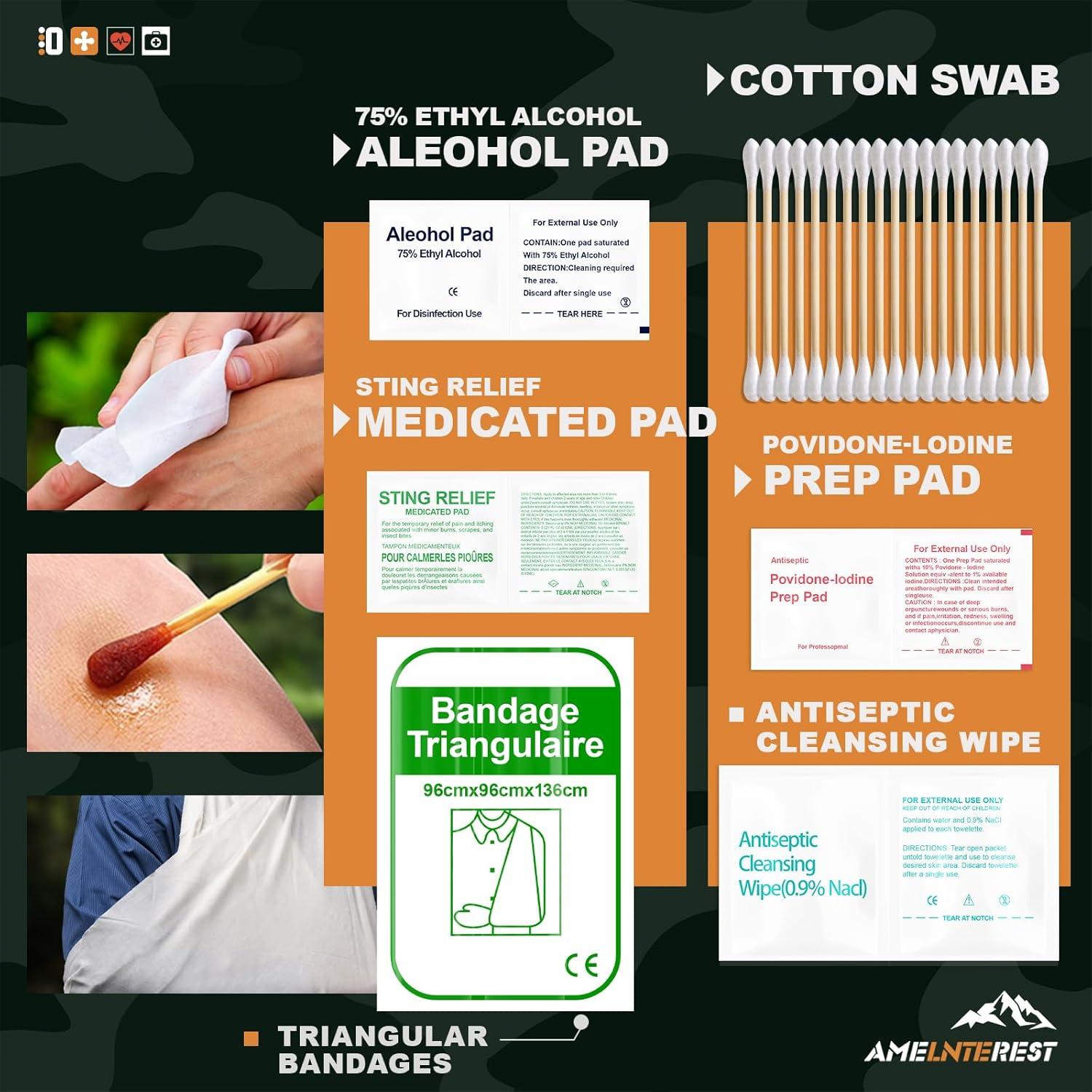 Kit de Supervivencia 174 Piezas AmeInterest para Camping