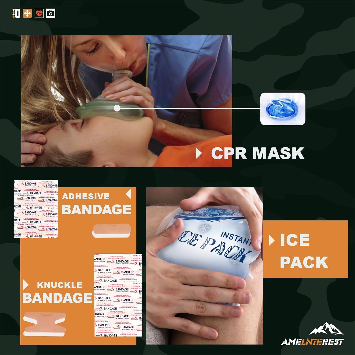 Kit de Supervivencia 174 Piezas AmeInterest para Camping