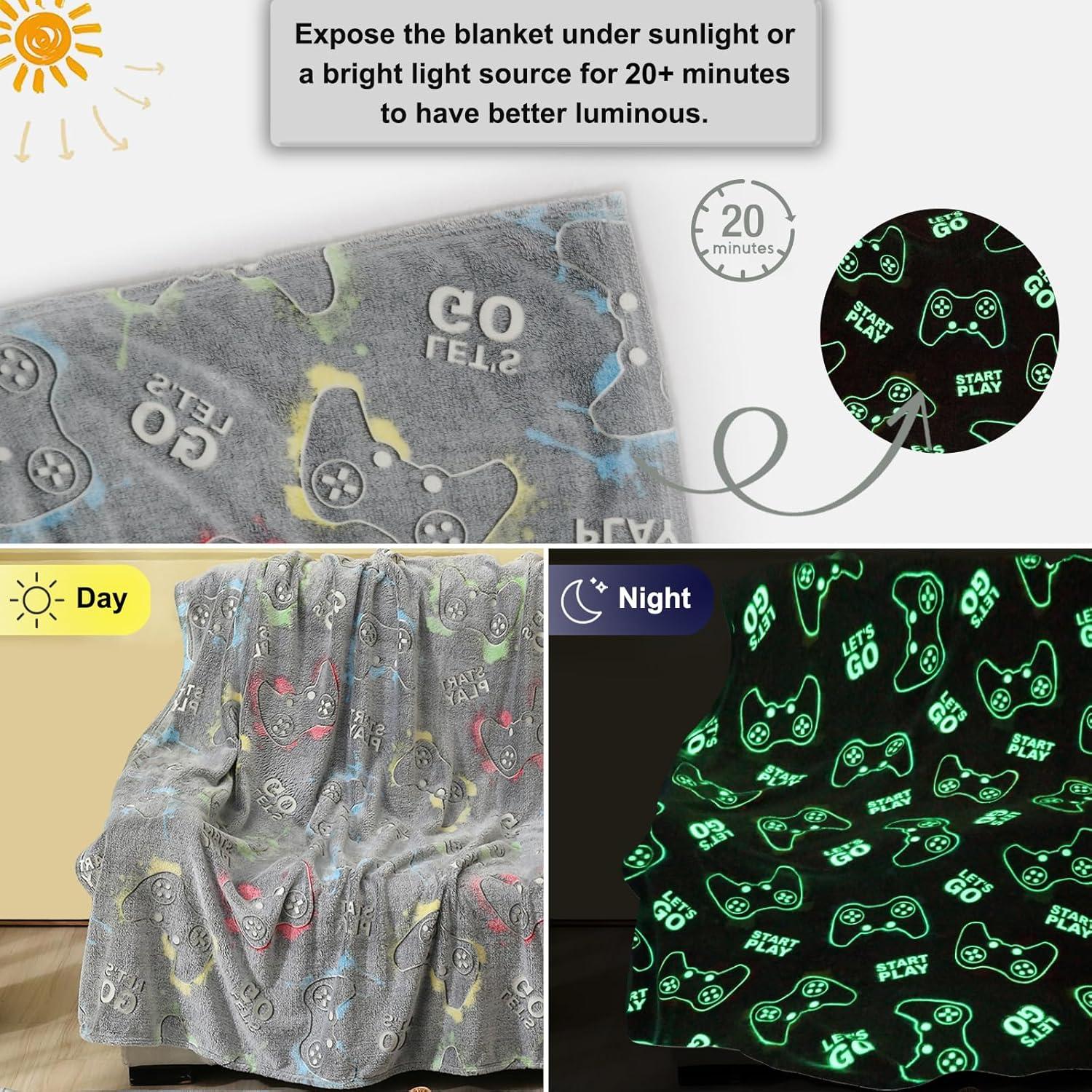 Manta Gamer Jekeno que Brilla en la Oscuridad 130x150 cm