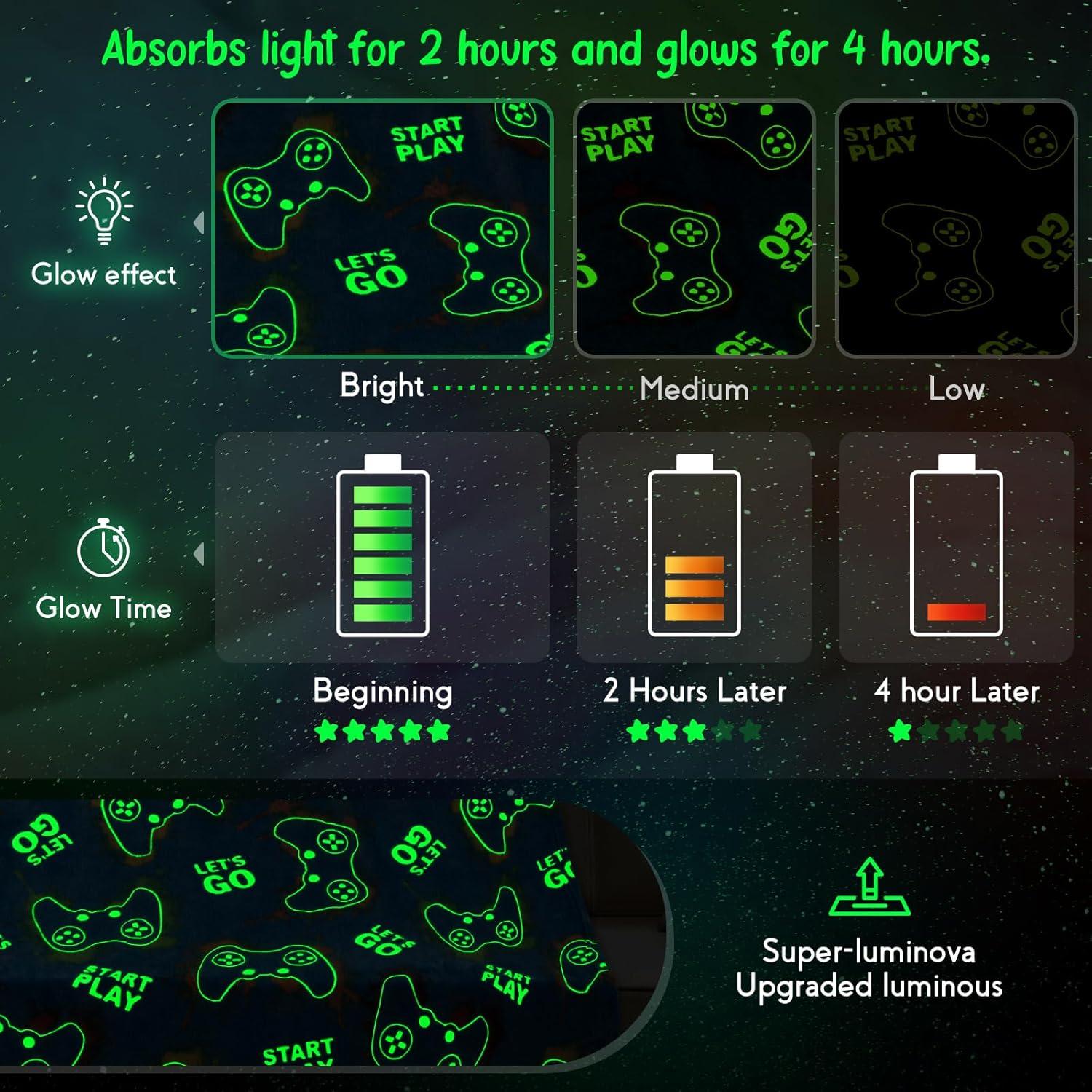 Manta Gamer Jekeno que Brilla en la Oscuridad 130x150 cm