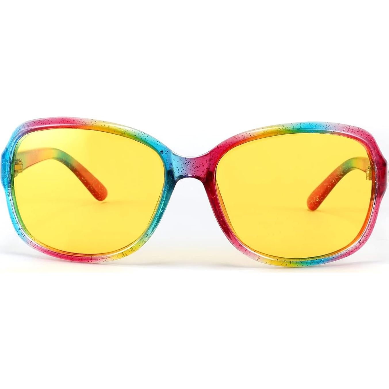 Gafas de Sol Nocturnas FEISEDY para Mujeres, Lentes Amarillos 60mm
