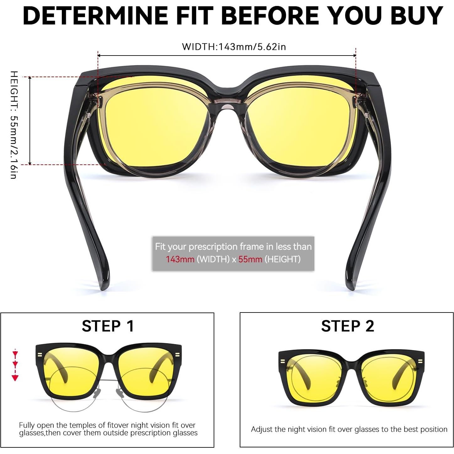 Gafas de Visión Nocturna LVIOE Amarillas Polarizadas Unisex