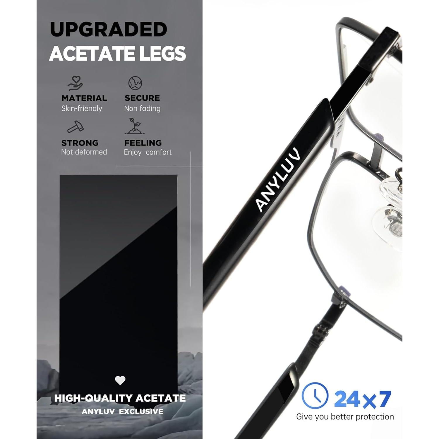 Gafas de Luz Azul ANYLUV AN4528-1 para Hombres y Mujeres