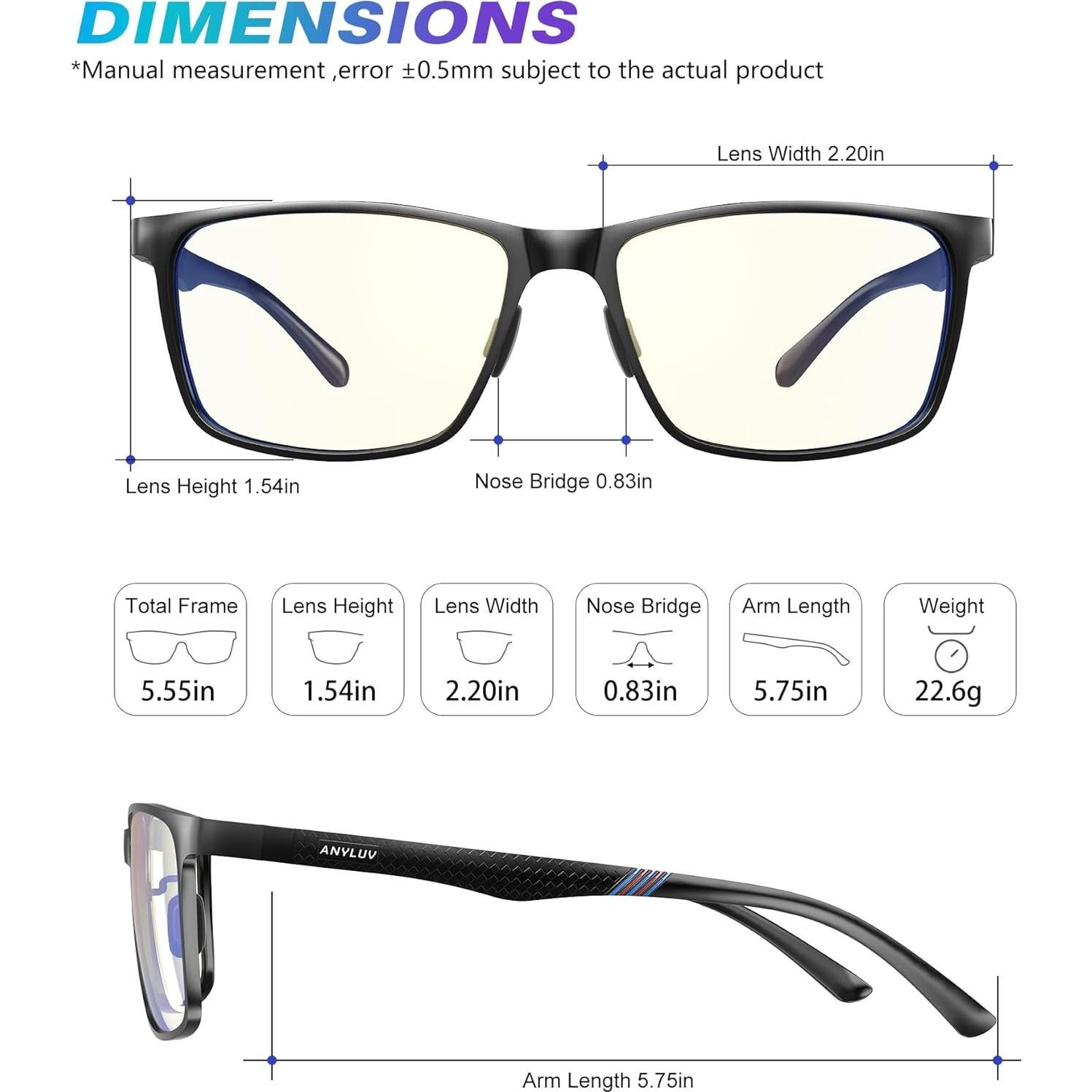 Gafas de Luz Azul ANYLUV A4556-N para Hombres y Mujeres