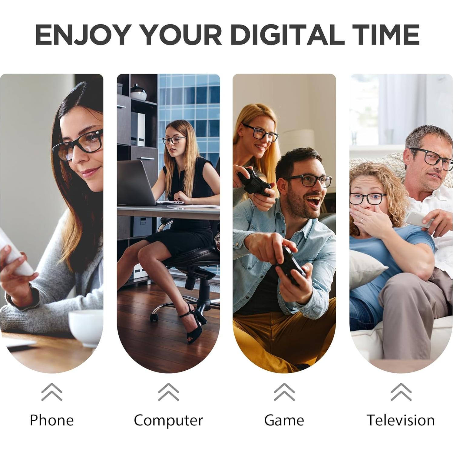 Gafas Anti Luz Azul WINTOO - 2 Pares Unisex, Protección UV400