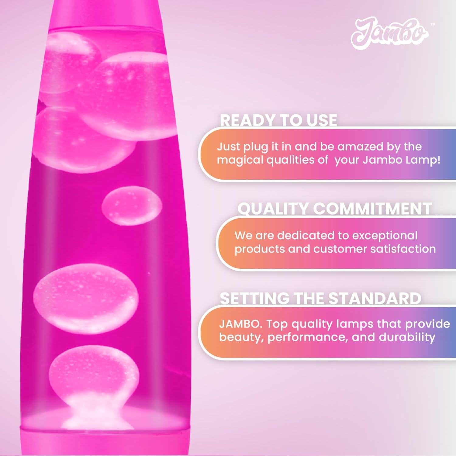 Lámpara Líquida Jambo KL-17 41.15 cm Rosa y Cera Blanca