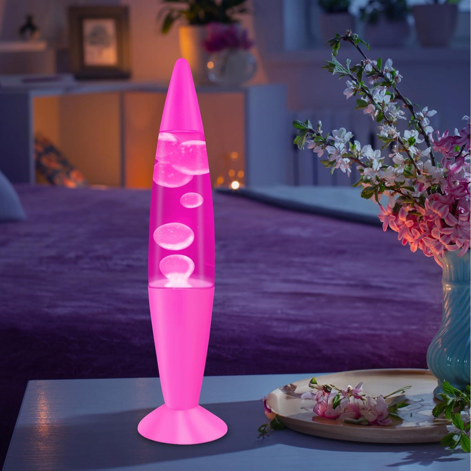 Lámpara Líquida Jambo KL-17 41.15 cm Rosa y Cera Blanca