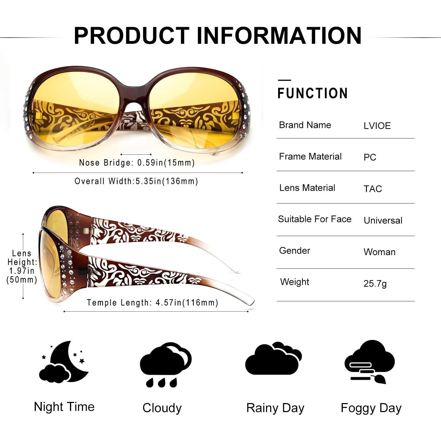 Gafas de Conducción Nocturna LVIOE Lentes Amarillas Polarizadas