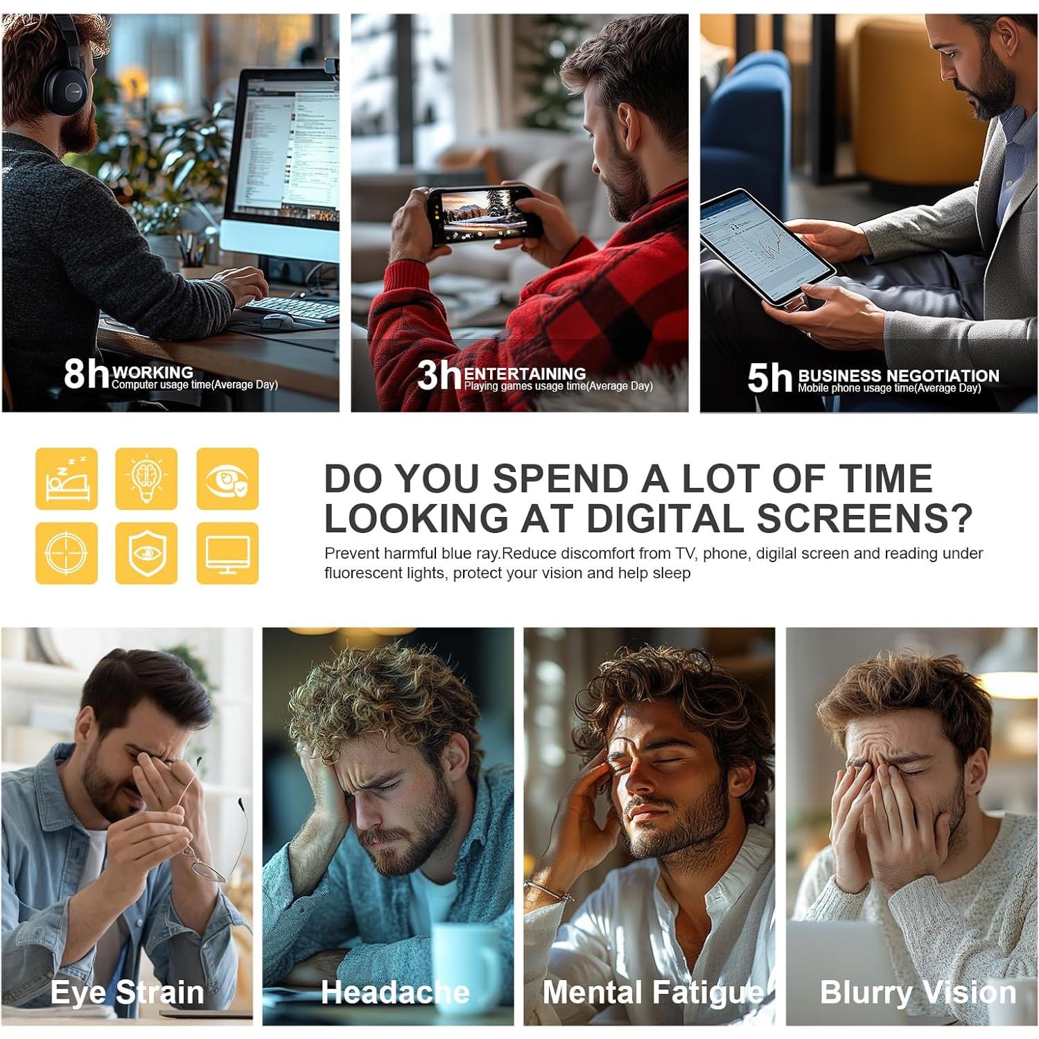 Gafas de Luz Azul Hunsquer UV400 para Adultos Unisex