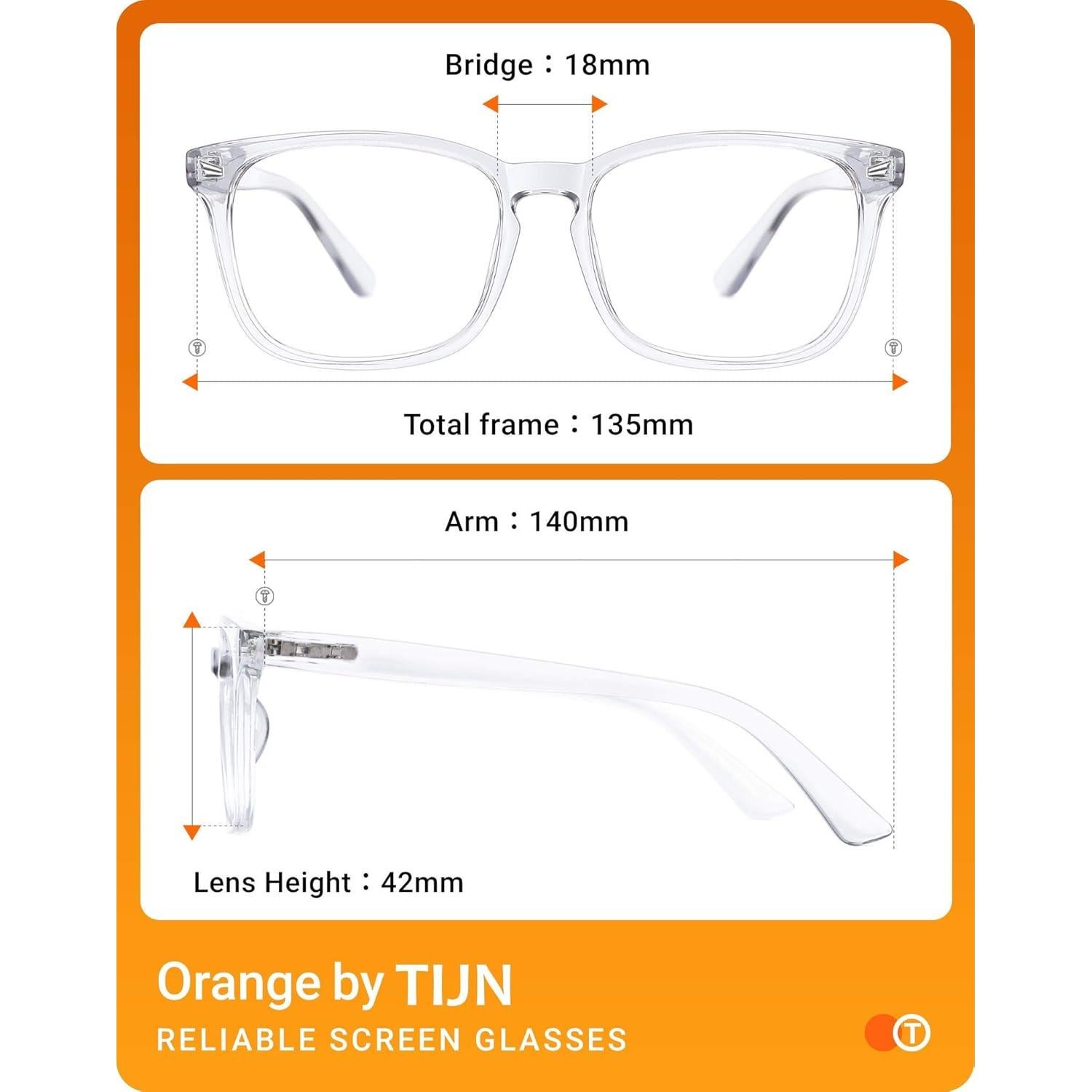 Gafas Anti Luz Azul TIJN Transparentes para Hombres y Mujeres