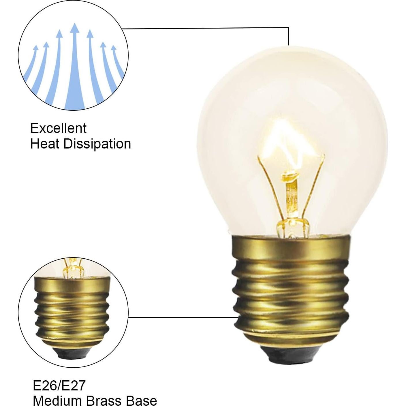 Bombilla Incandescente Visther G45 40W 2-Pack Alta Temperatura