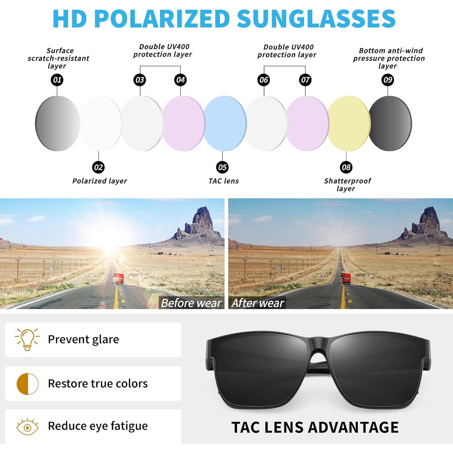 Gafas de Sol Polarizadas URUMQI UV400 Ajustables para Adultos