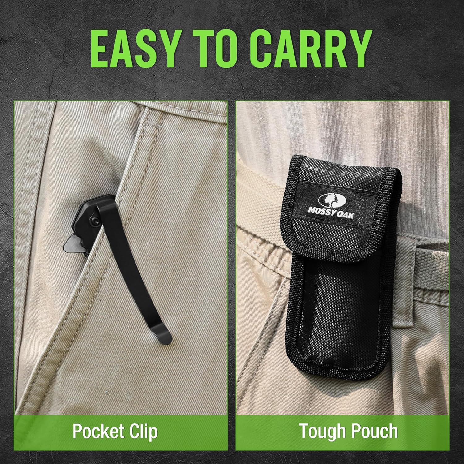 Cuchillo Plegable MOSSY OAK 12,07 cm con Rompedor de Cristales