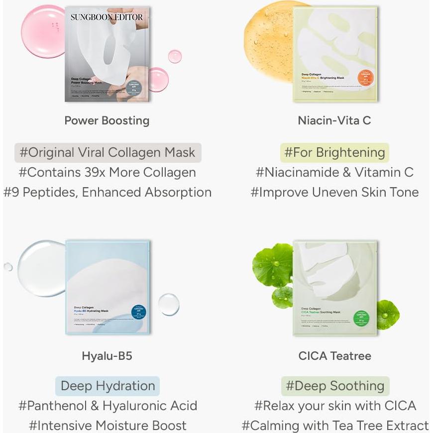 Mascarilla Nocturna Colágeno Sungboon Editor 4x37g Hidratante