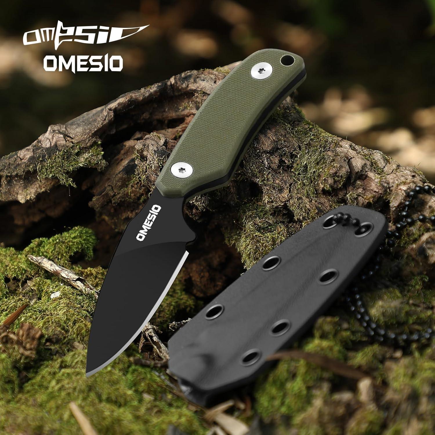 Cuchillo de Cuello Omesio 7.62 cm Hoja D2 Mango G10 Verde