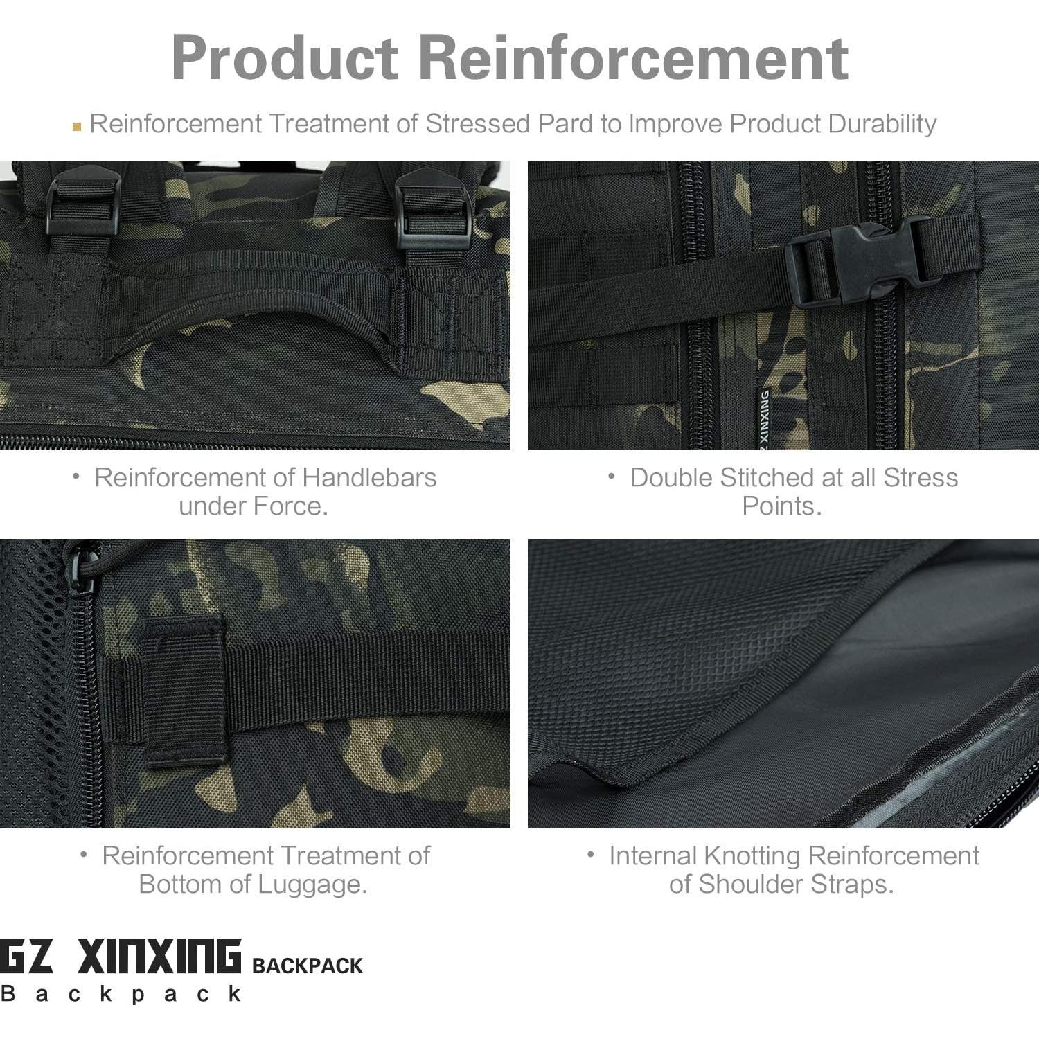 Mochila Táctica Militar GZ XINXING 45L Impermeable Negra