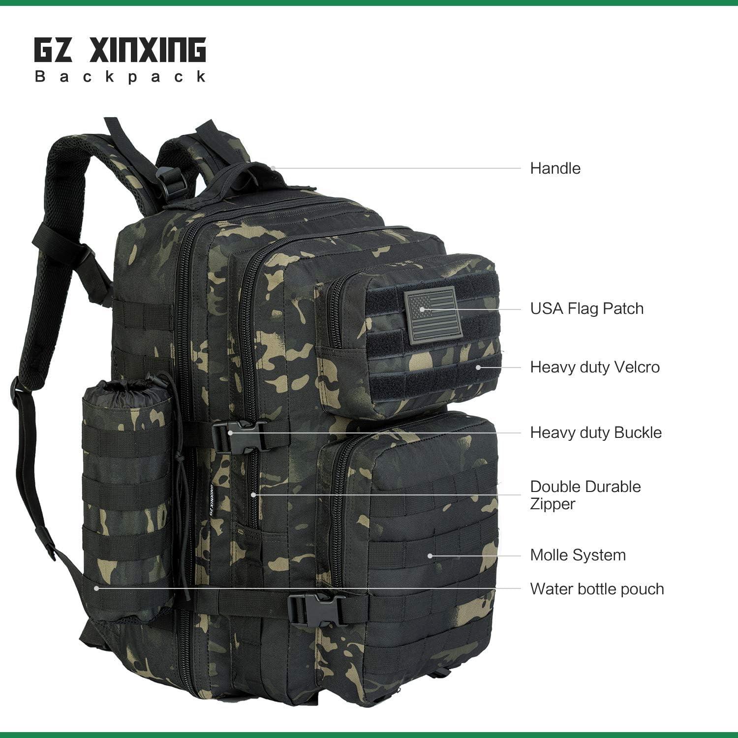 Mochila Táctica Militar GZ XINXING 45L Impermeable Negra