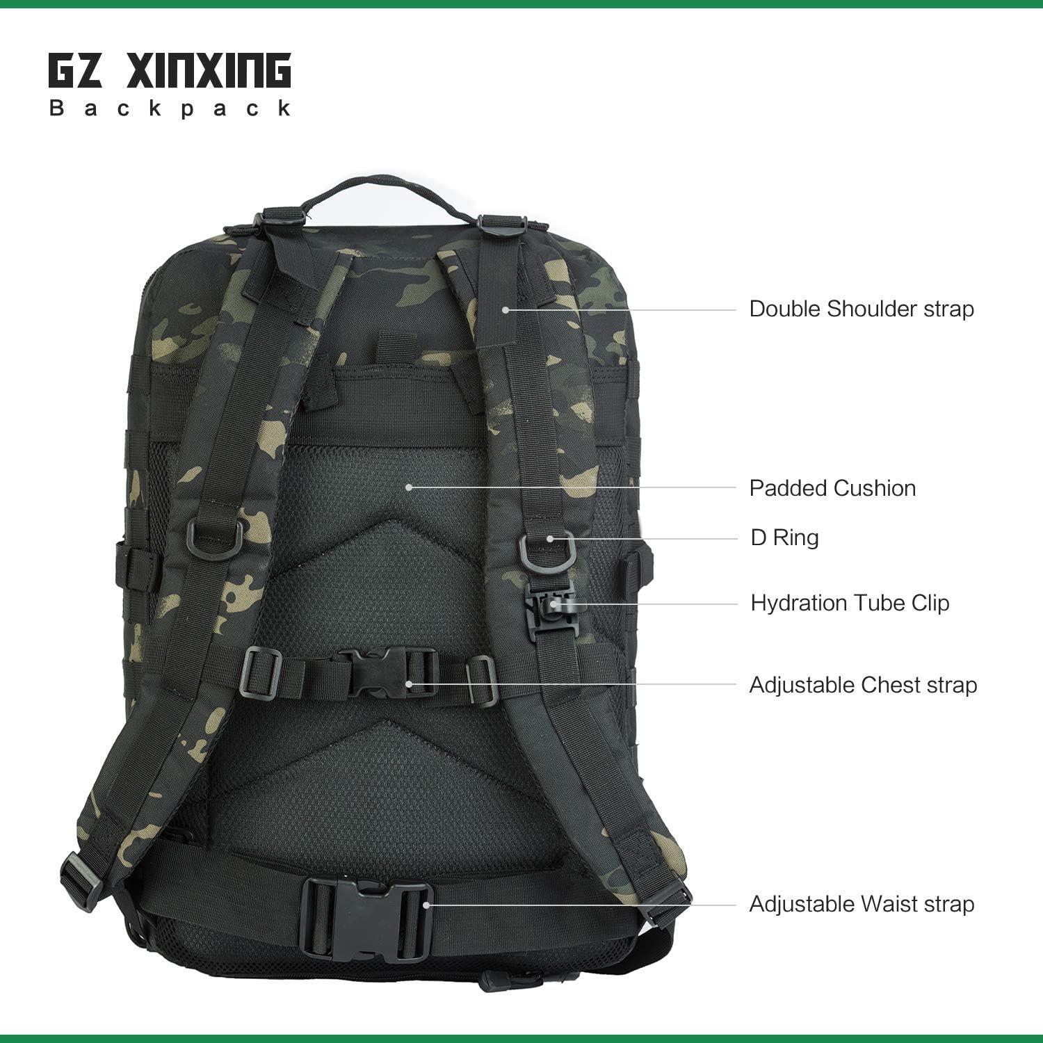Mochila Táctica Militar GZ XINXING 45L Impermeable Negra