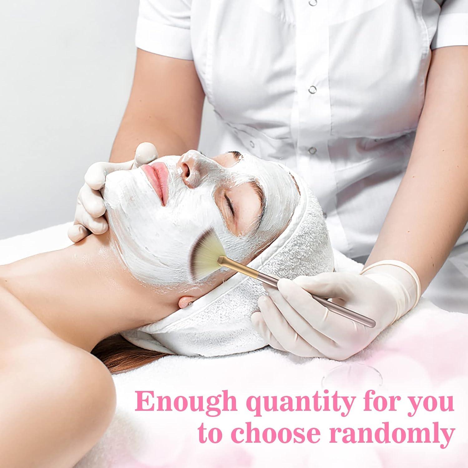 10 Pinceles de Abanico Prasacco para Facial 18.5 cm