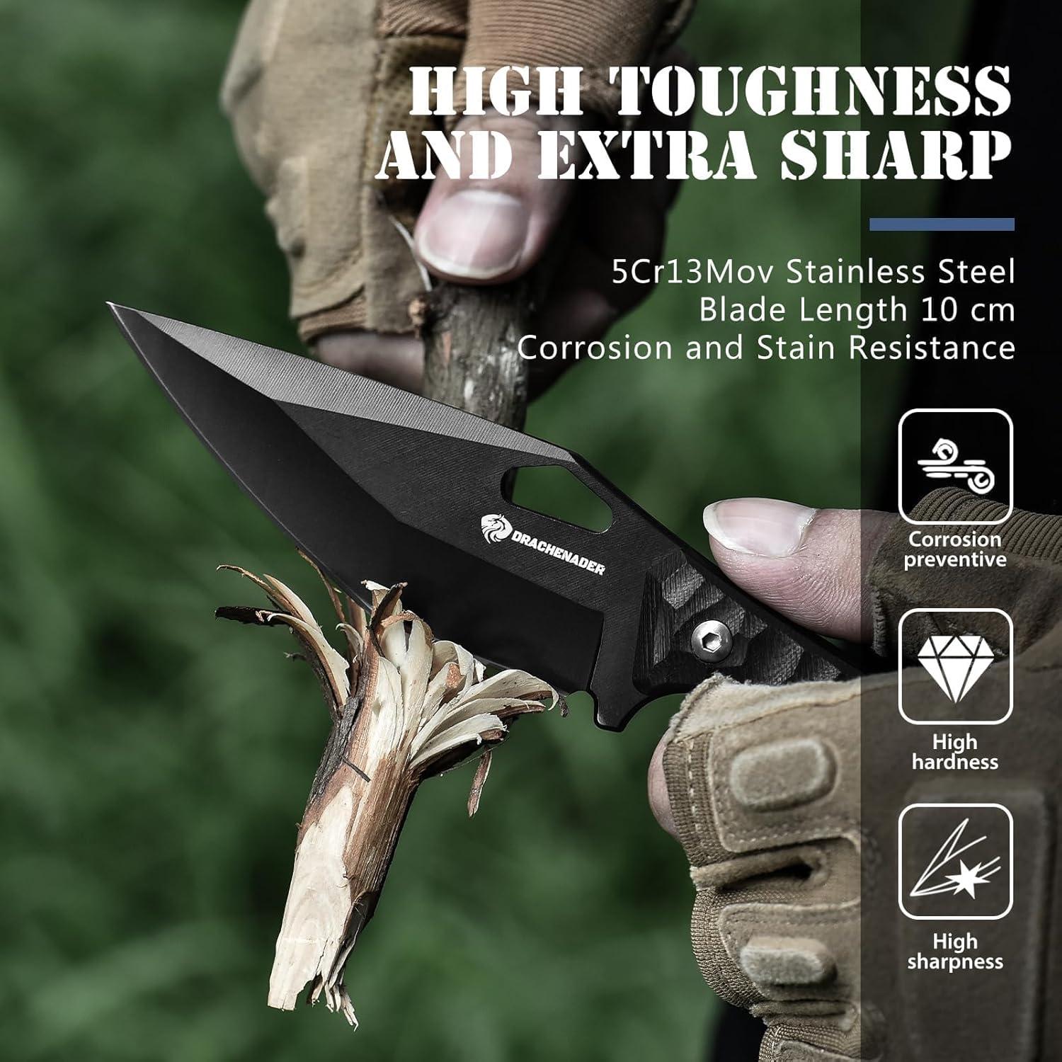 Cuchillo de Supervivencia DRACHENADER SEAL-FULL BLACK 10cm