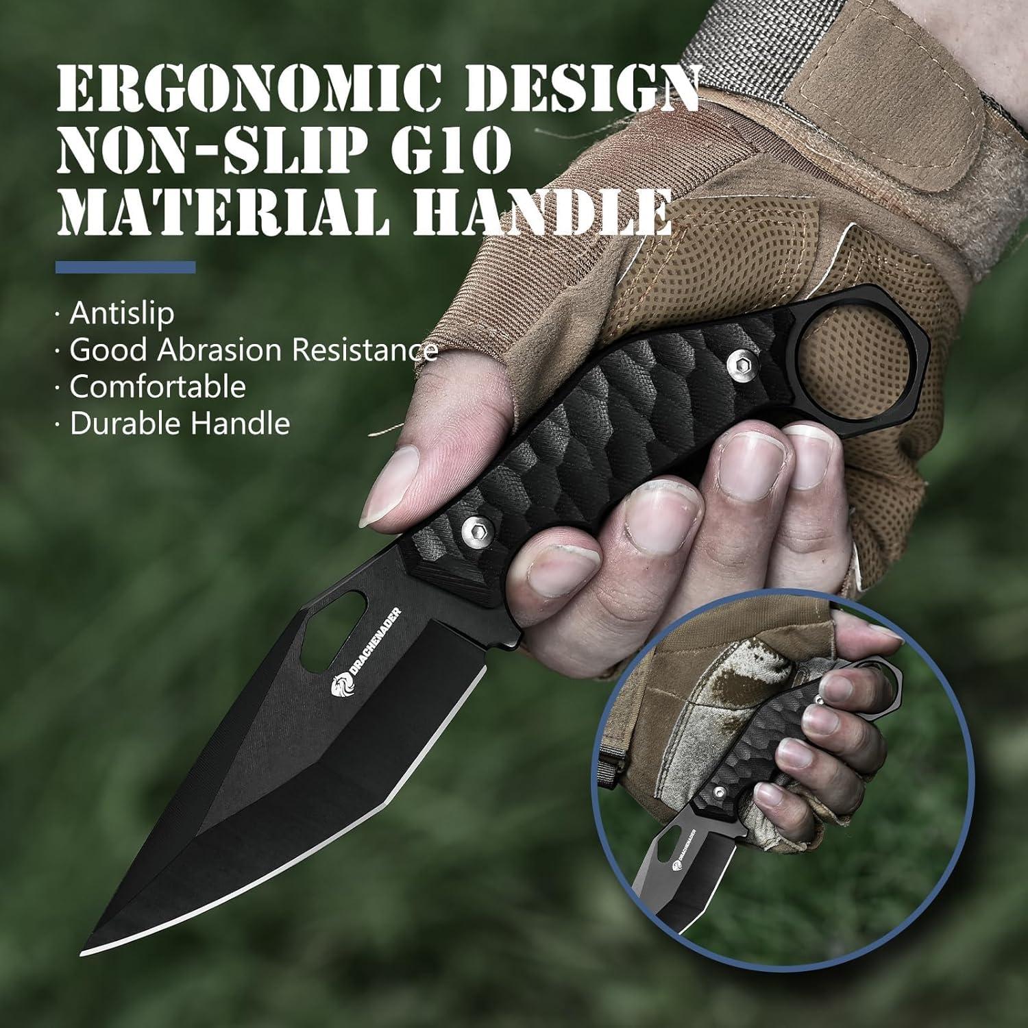 Cuchillo de Supervivencia DRACHENADER SEAL-FULL BLACK 10cm