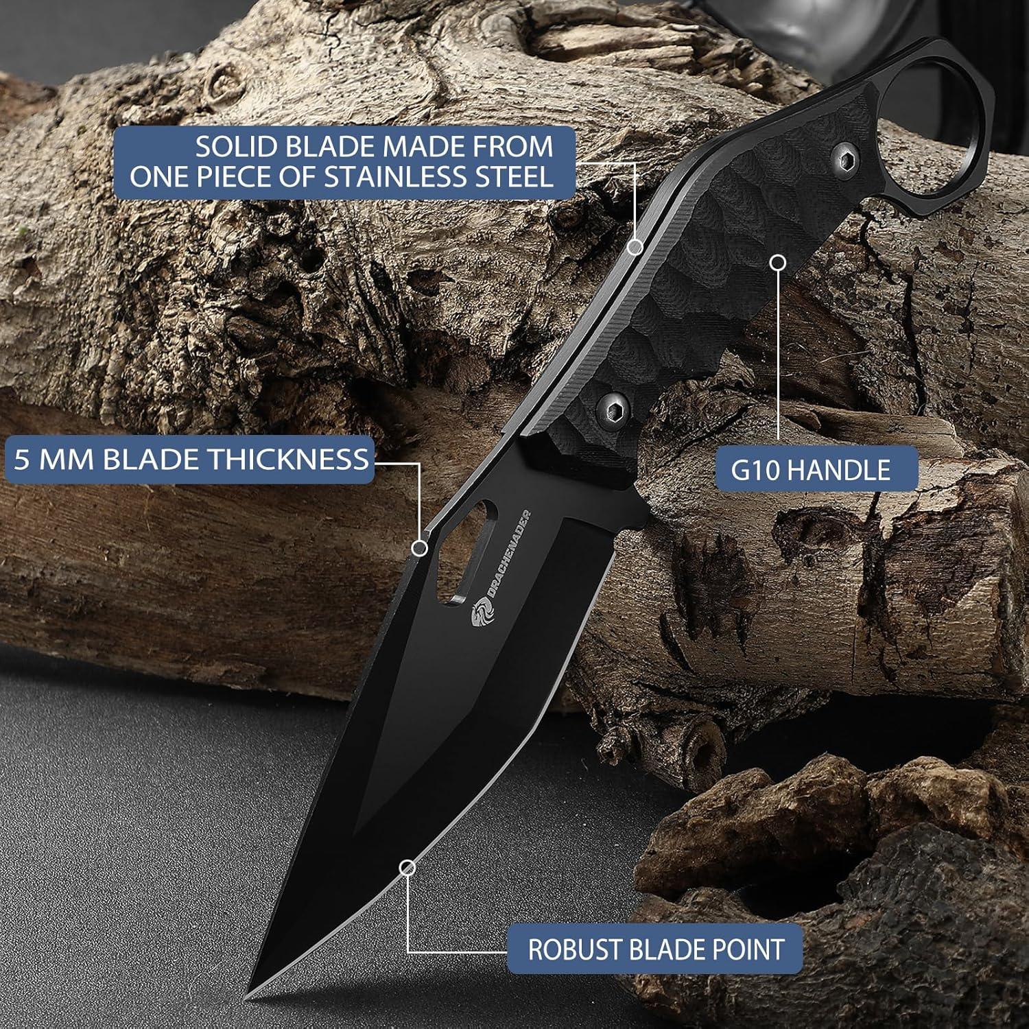 Cuchillo de Supervivencia DRACHENADER SEAL-FULL BLACK 10cm