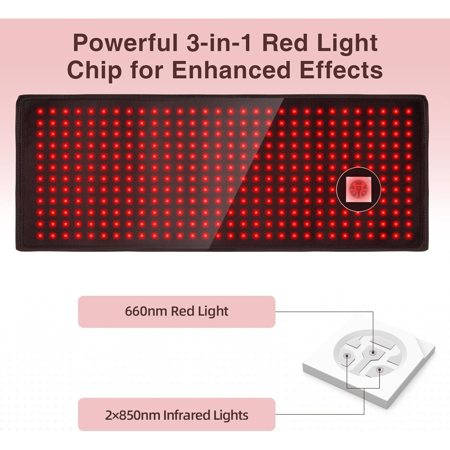 Almohadilla Terapia Luz Roja HOMLYNS 80x30cm 5 Niveles