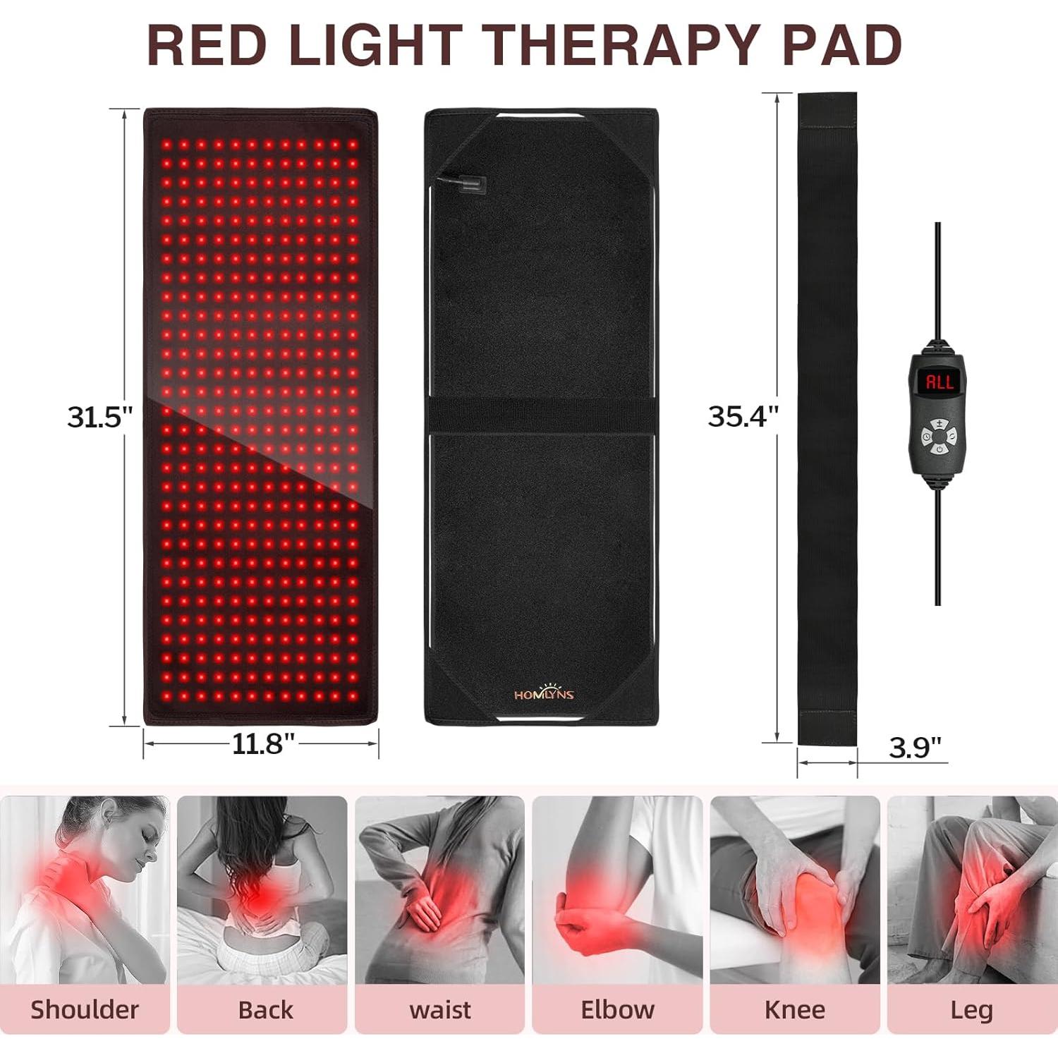 Almohadilla Terapia Luz Roja HOMLYNS 80x30cm 5 Niveles
