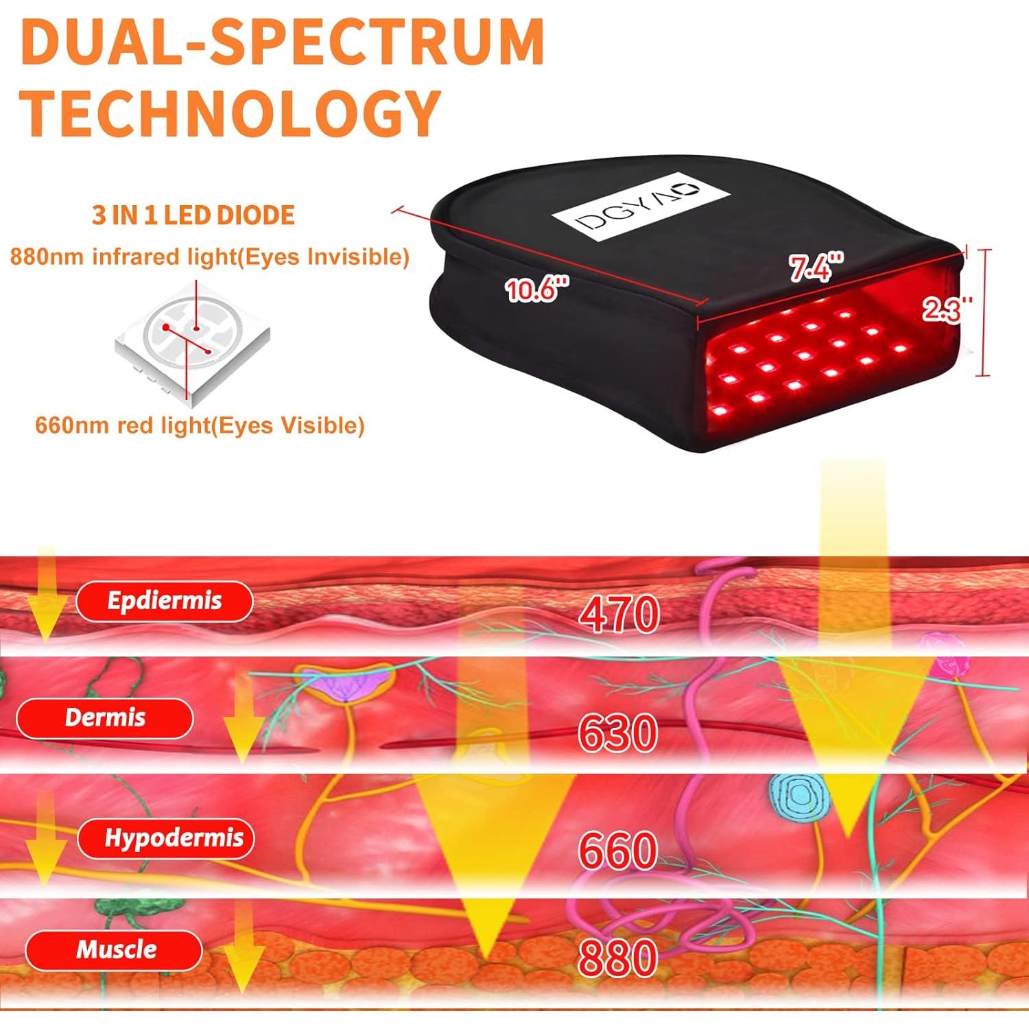 Guante Terapia Luz Roja DGQY 660nm 880nm Alivio Dolor Manos