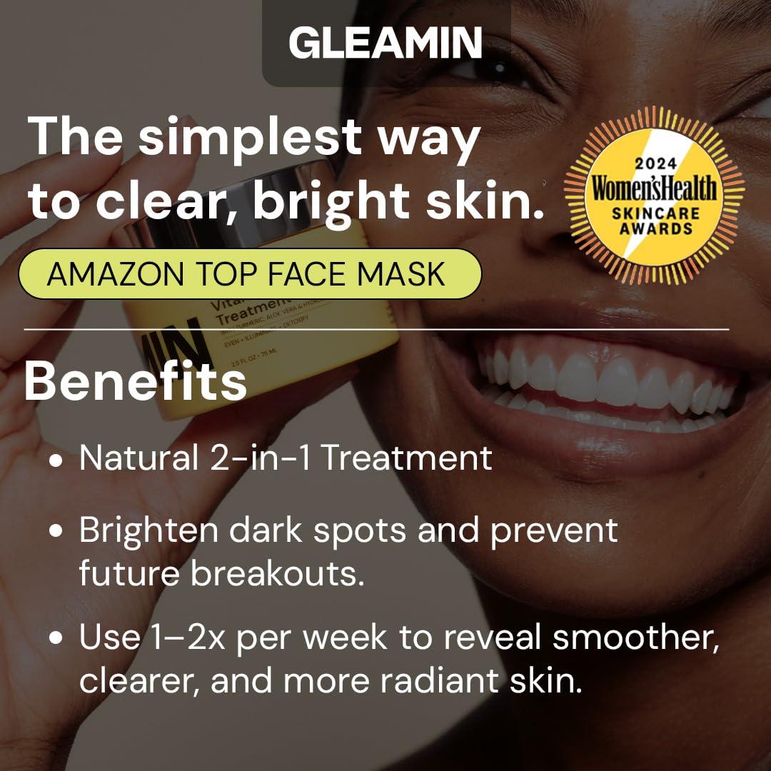 Mascarilla de Arcilla Gleamin 2.5 Oz para Manchas Oscuras