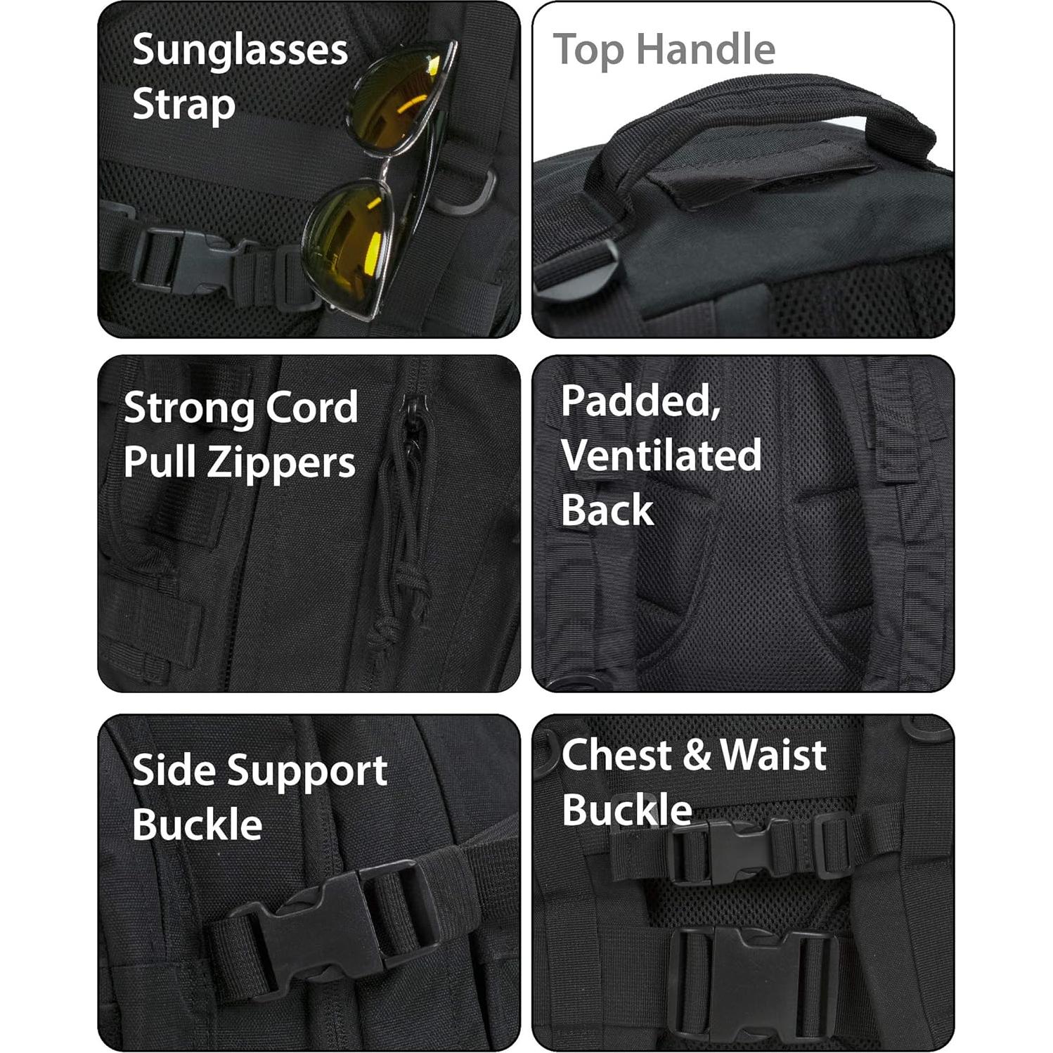 Mochila Táctica Rockland para Laptop 17" Negra Grande