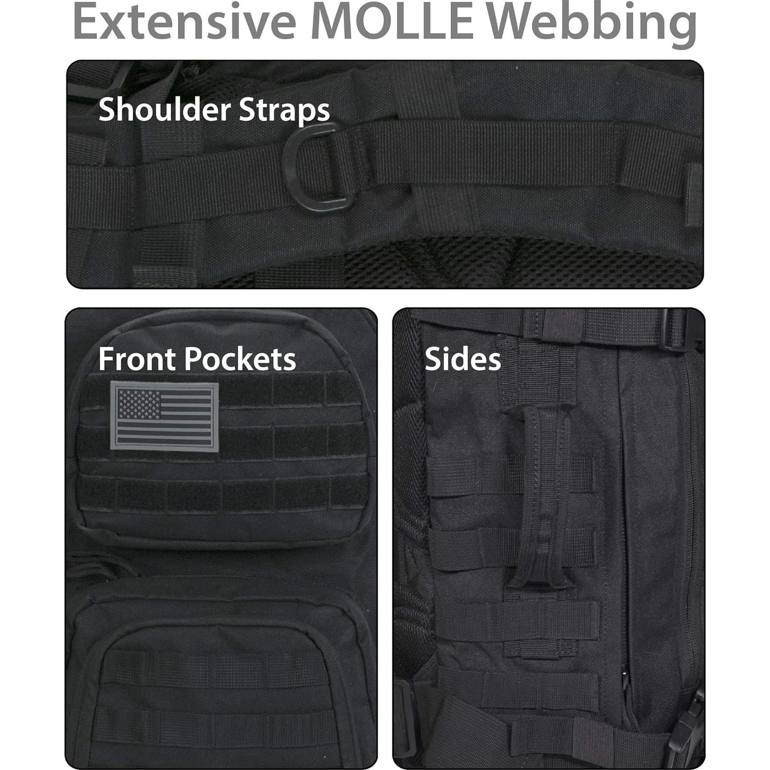 Mochila Táctica Rockland para Laptop 17" Negra Grande