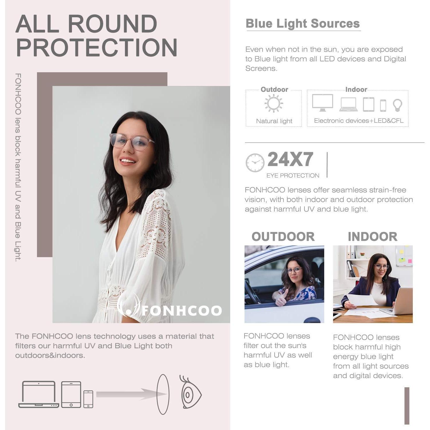 Gafas bloqueadoras de luz azul FONHCOO TR90 unisex - Azul