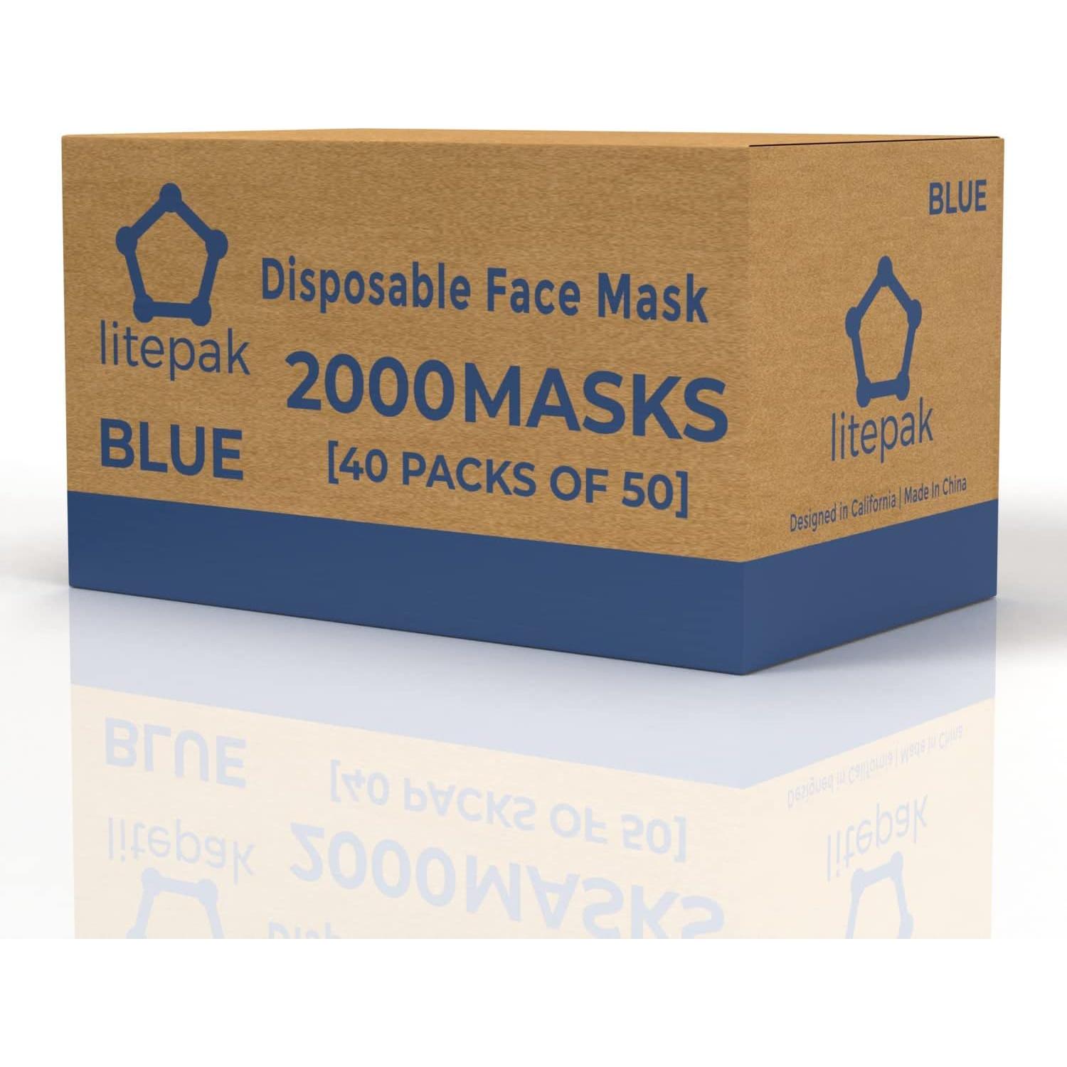 Mascarillas Desechables Negras Litepak 2000 Piezas 3 Capas