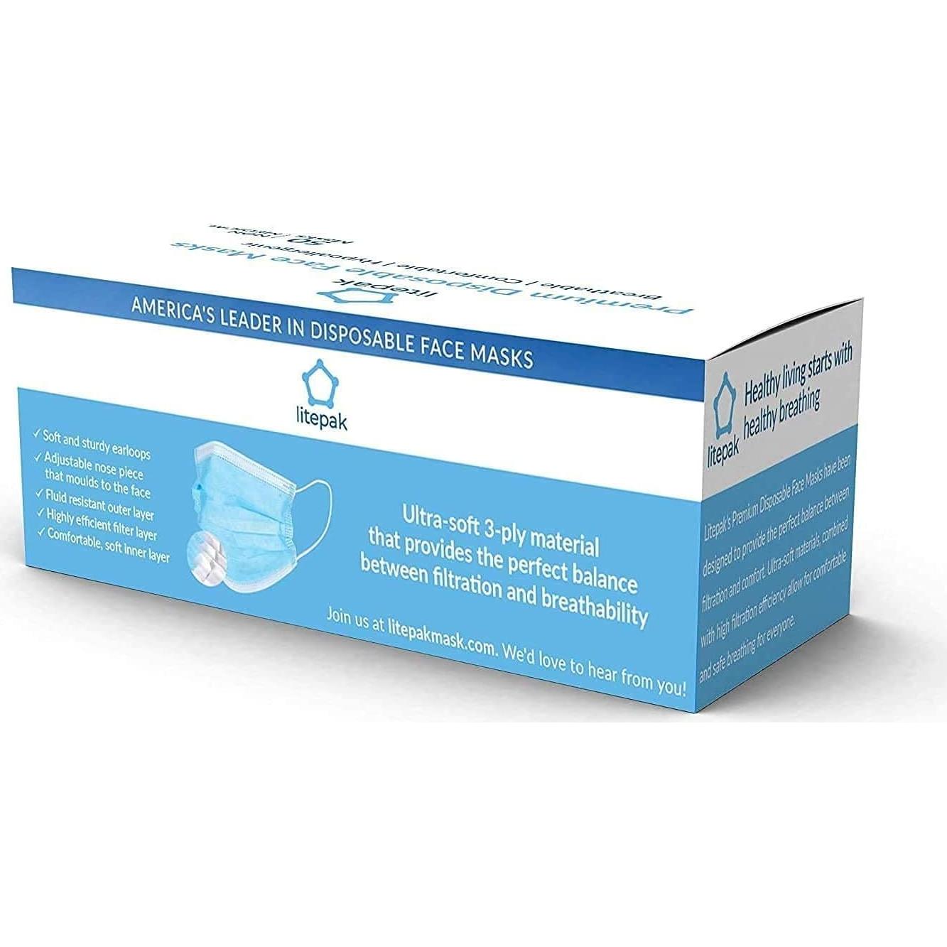 Mascarillas Desechables Negras Litepak 2000 Piezas 3 Capas