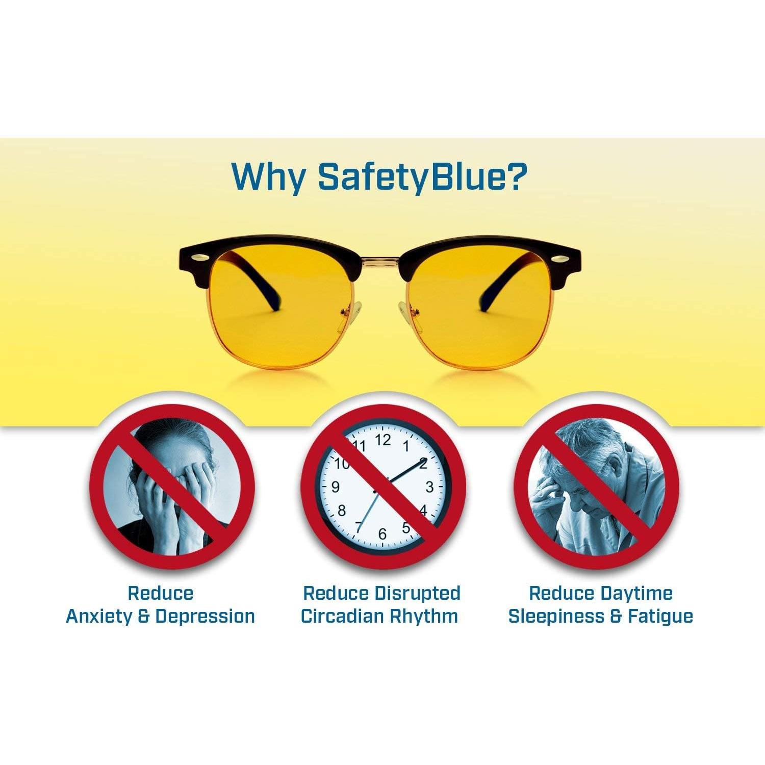 Gafas de Bloqueo de Luz Azul SafetyBlue™ para Alivio Ocular