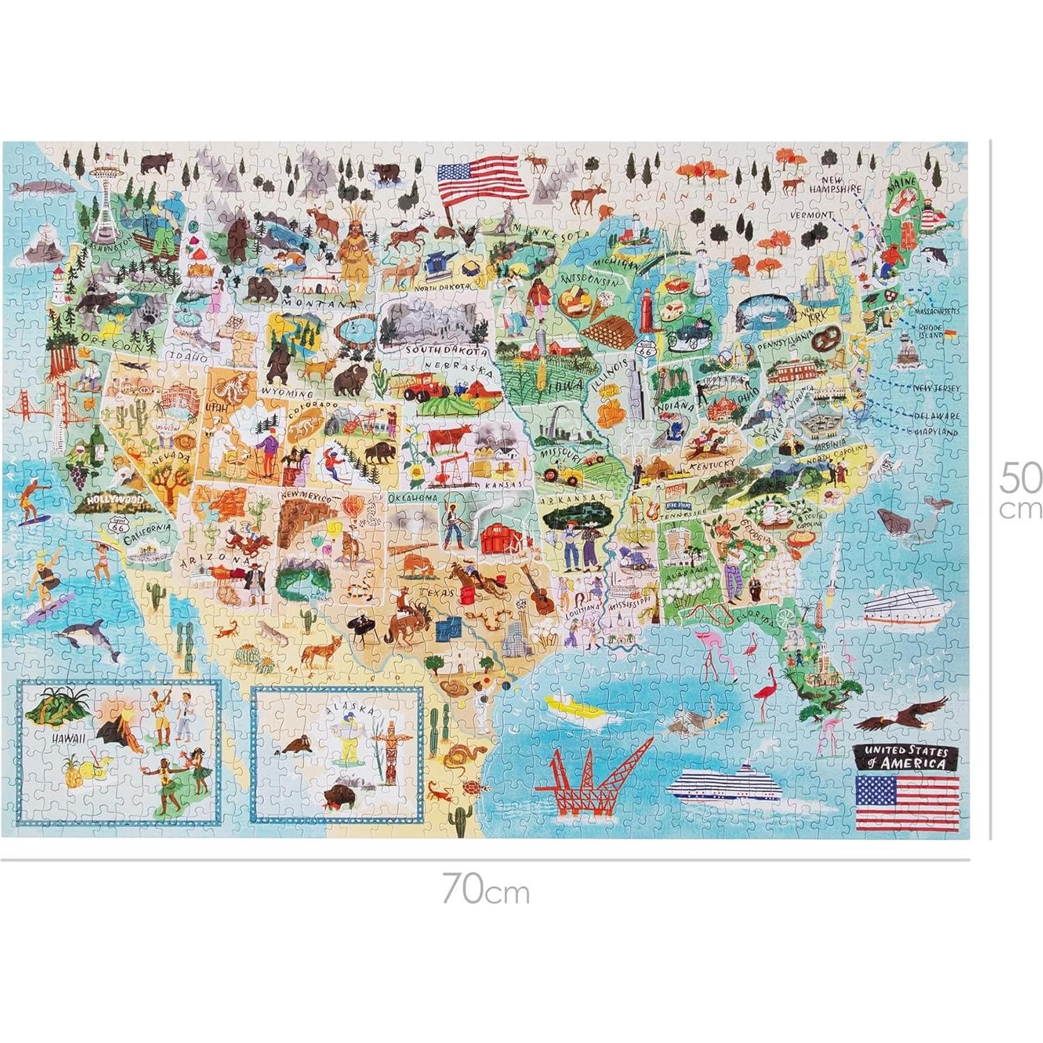 Rompecabezas Mapa de EE. UU. 1000 Piezas Bopster