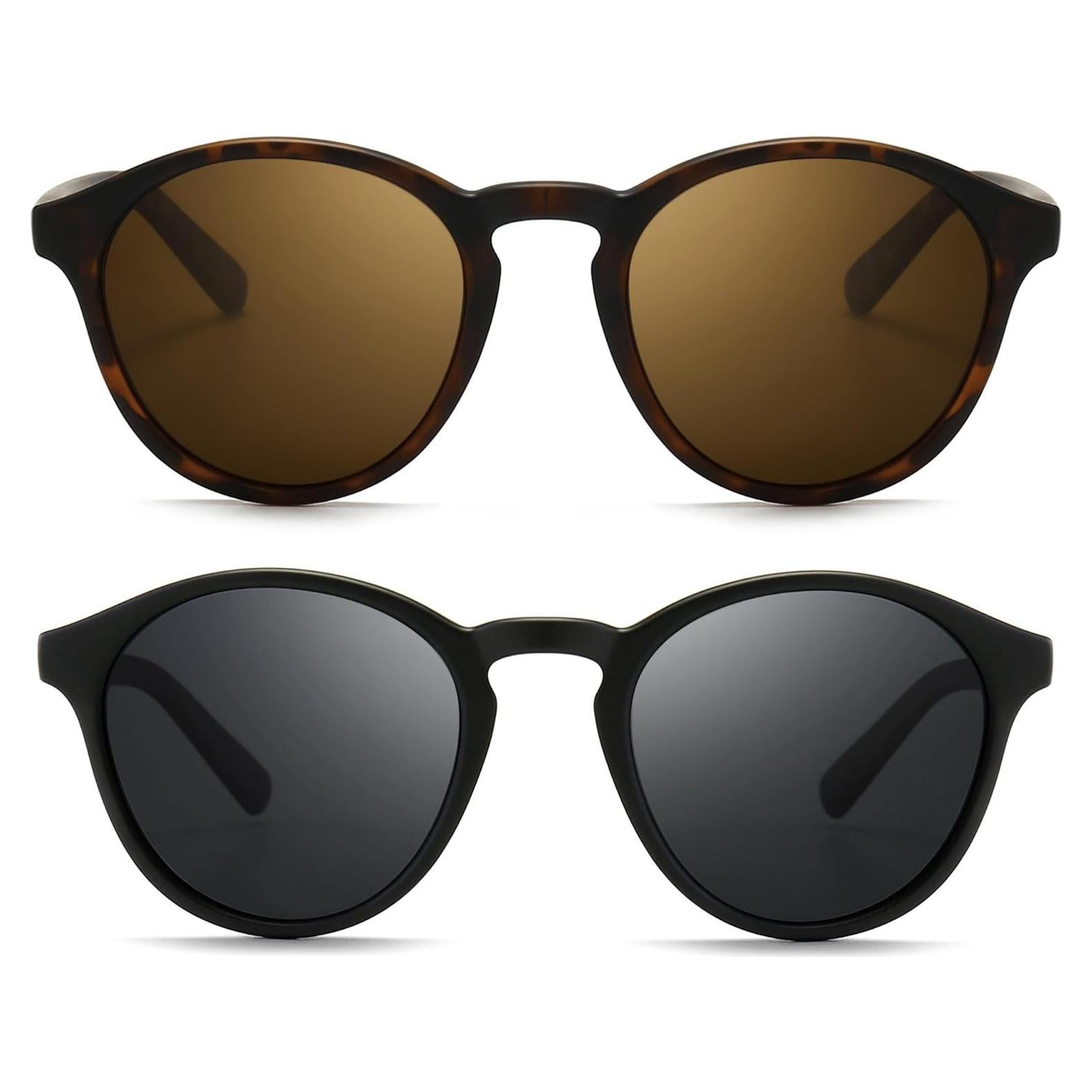 Gafas de Sol Polarizadas Redondas Sunggait UV400 - Paquete de 2