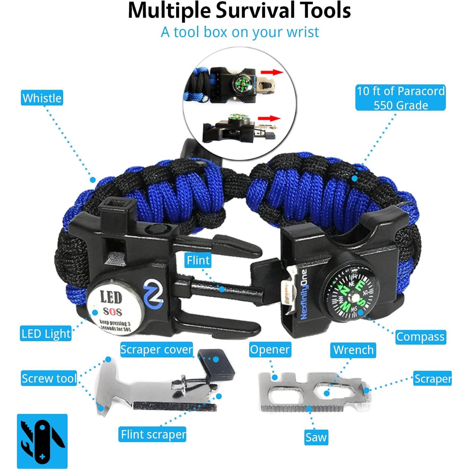 Pulsera de Supervivencia Nexfinity One con Luz LED y Multiherramientas